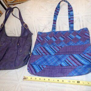 Pair of purple totes